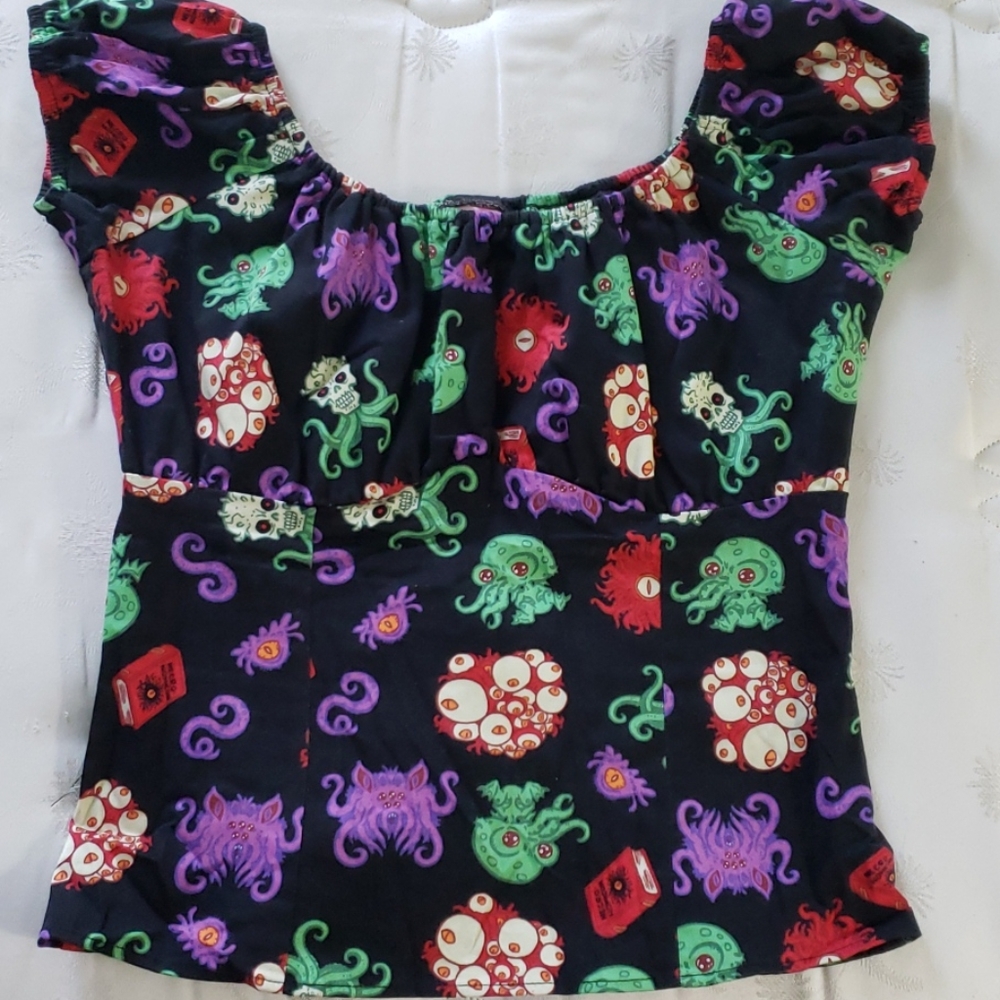 Monster peasant top